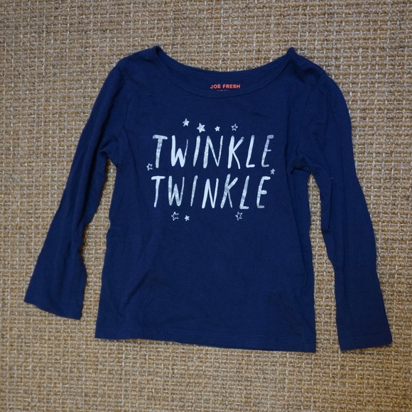 Girls Size 3 Joe Fresh Navy Long Sleeve Shirt - Picture 1 of 3